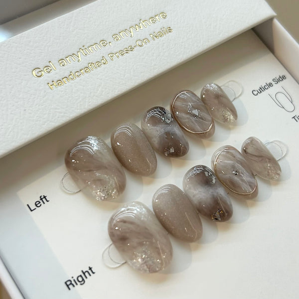 暈染穿戴甲, 香港穿戴甲, 日式美甲, marble press on nails 