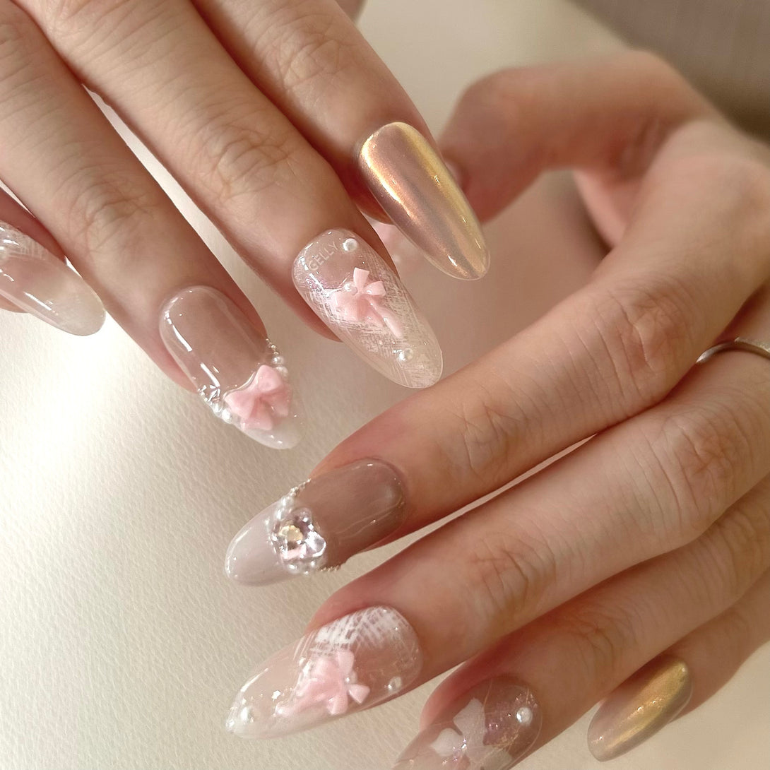 公主風穿戴甲 barbie press on nail