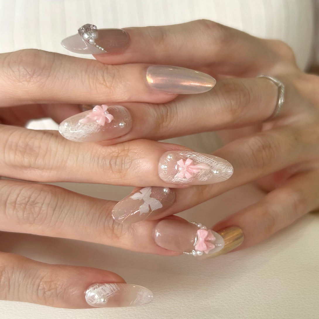 公主風穿戴甲 barbie press on nail