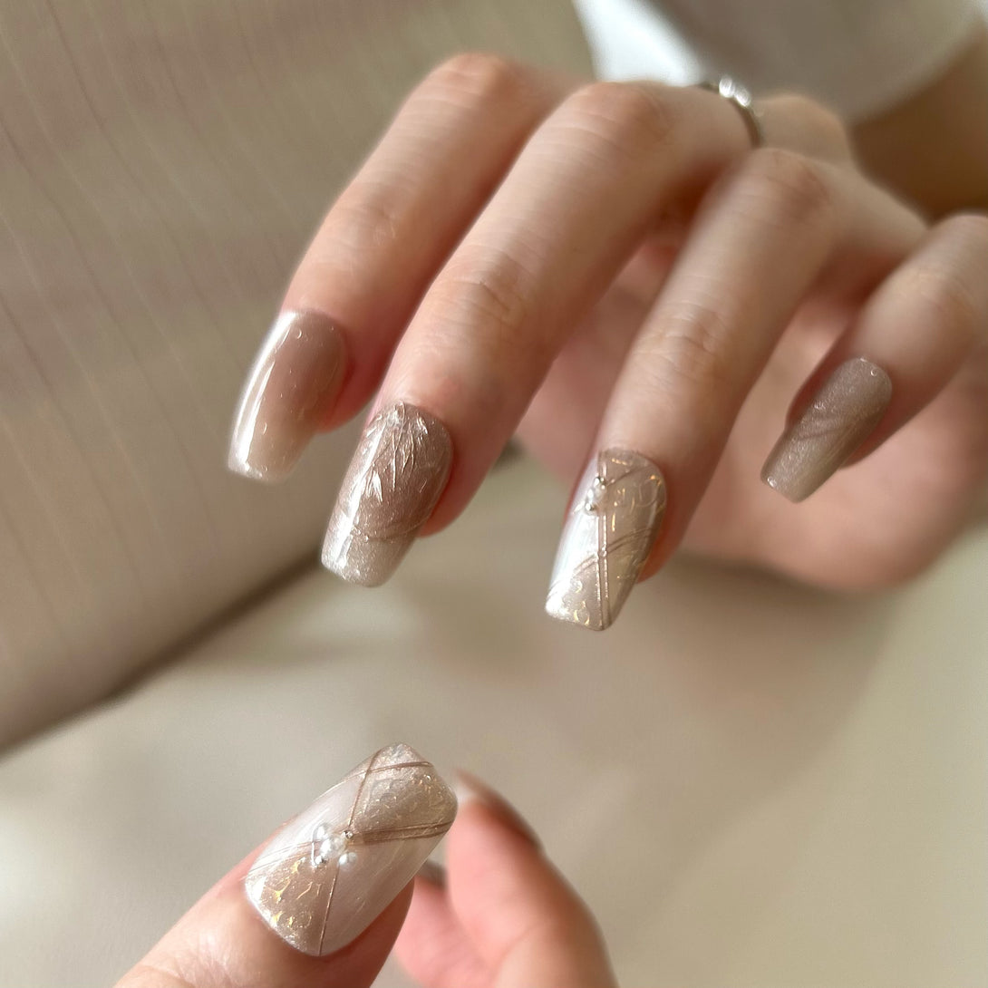 新中式穿戴甲 Chinese style press on nails