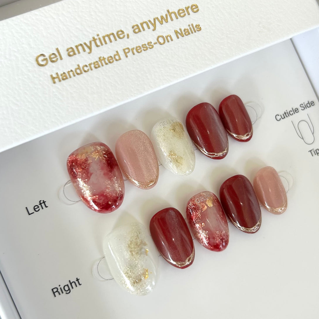 紅色穿戴甲 red press on nail