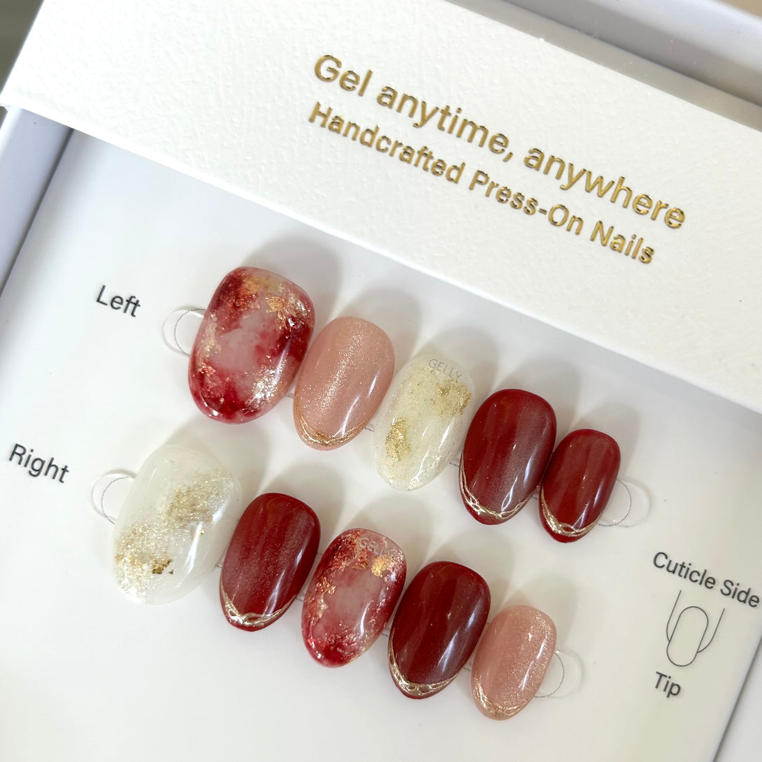 紅色穿戴甲 red press on nail