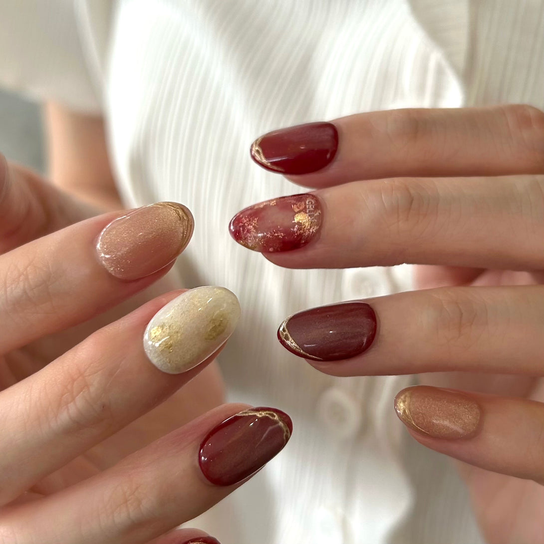 紅色穿戴甲 red press on nail