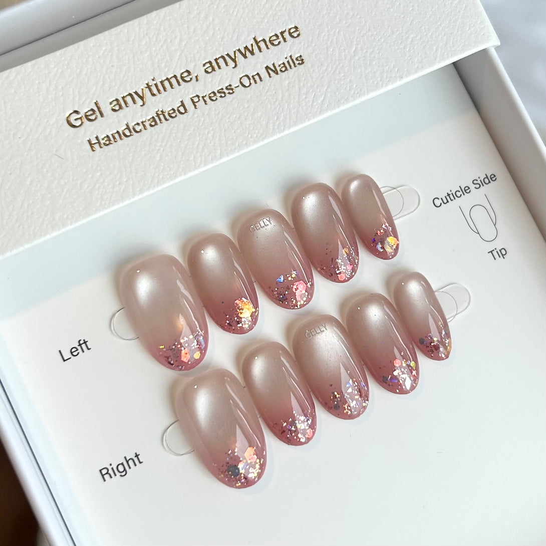 貓眼穿戴甲 漸變美甲 cat eye press on nail