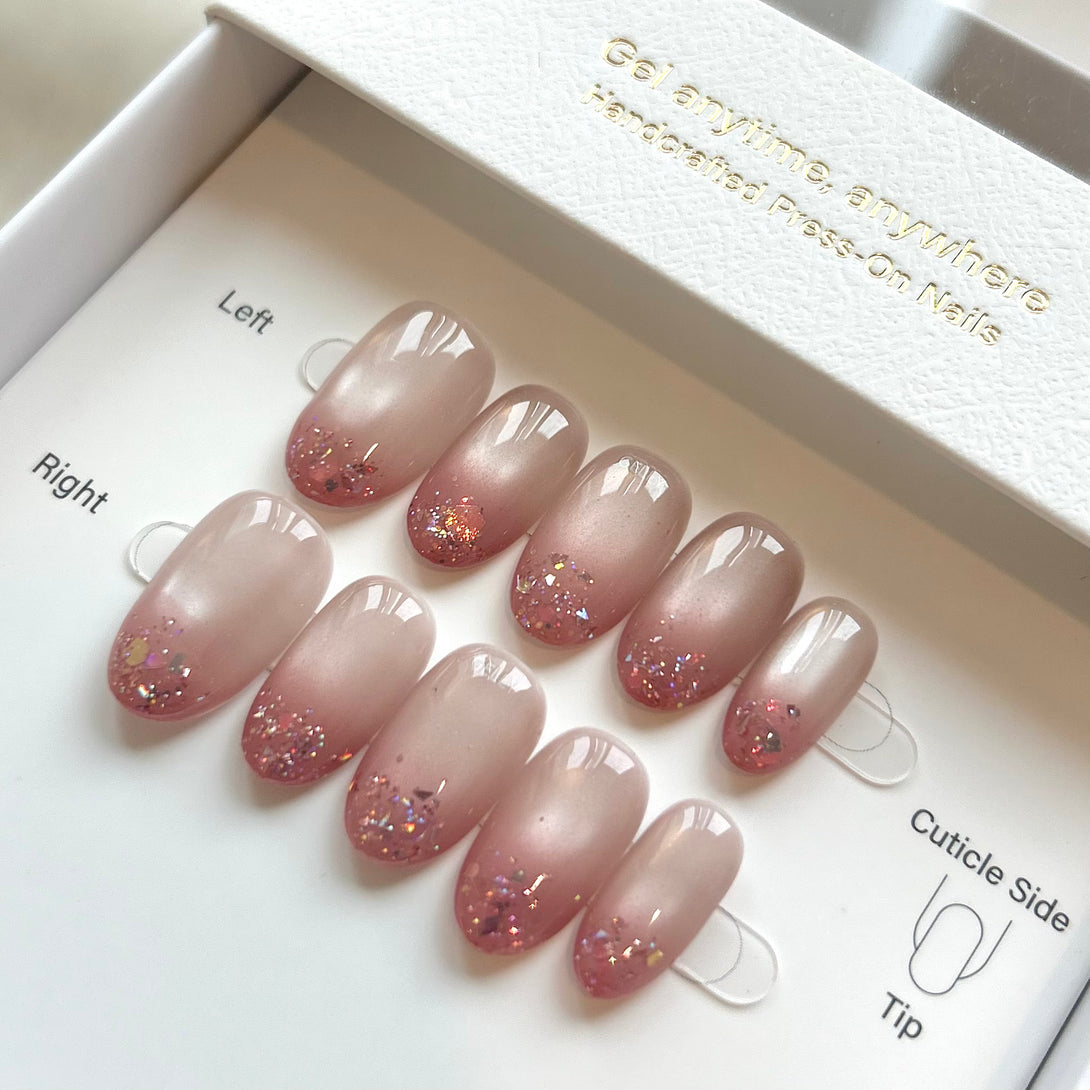 貓眼穿戴甲 漸變美甲 cat eye press on nail