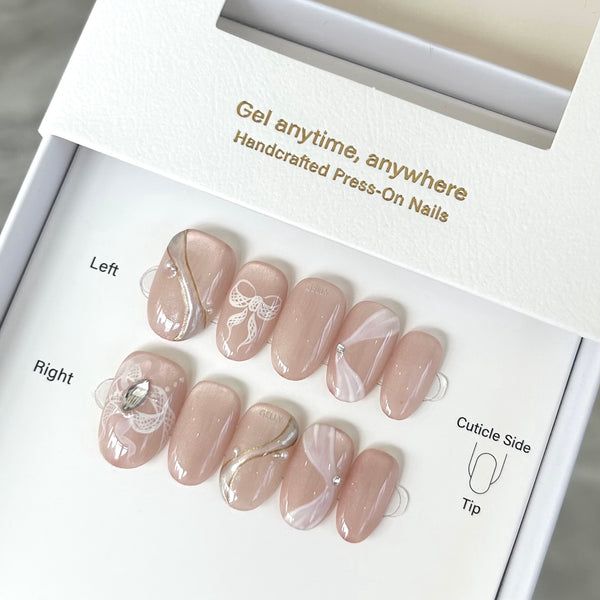 Pink press on nail 粉紅色穿戴甲