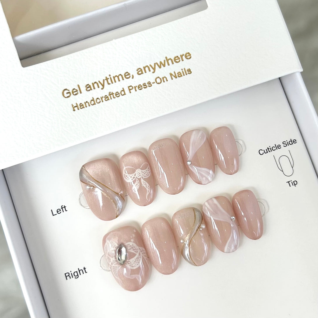 Pink press on nail 粉紅色穿戴甲