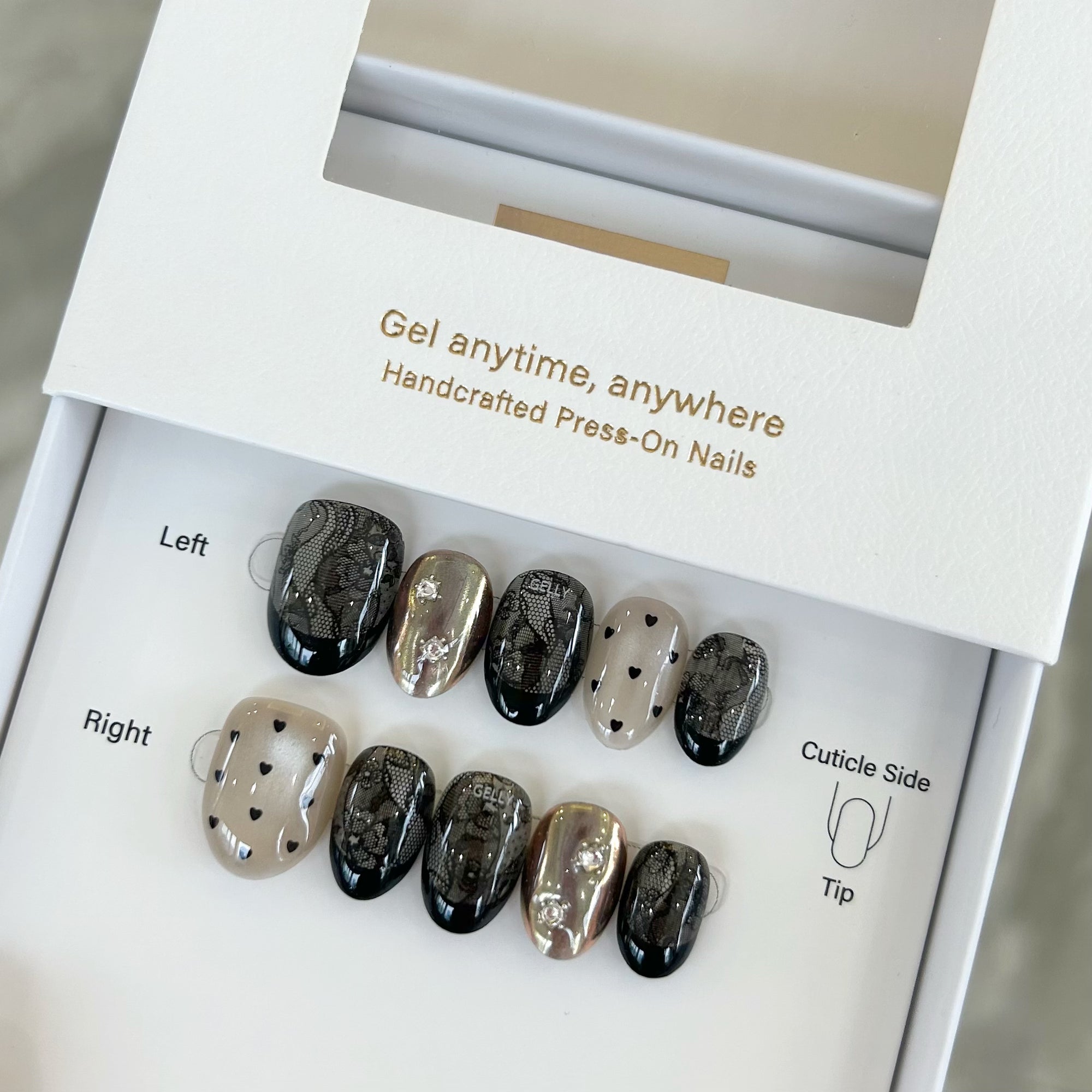 black press on nail Singapore, 黑色穿戴甲
