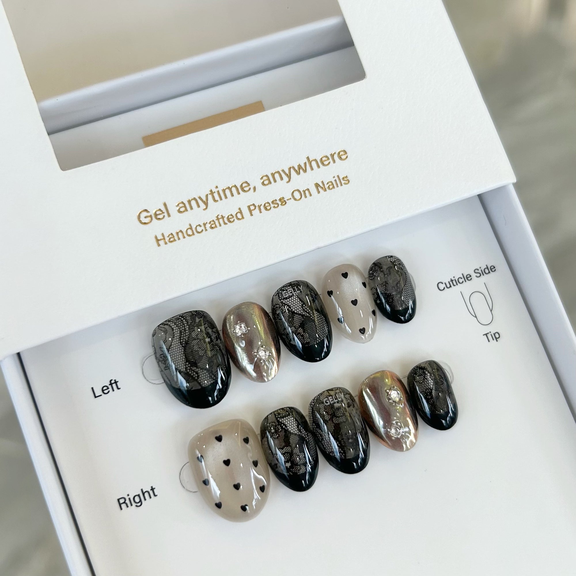 black press on nail Singapore, 黑色穿戴甲
