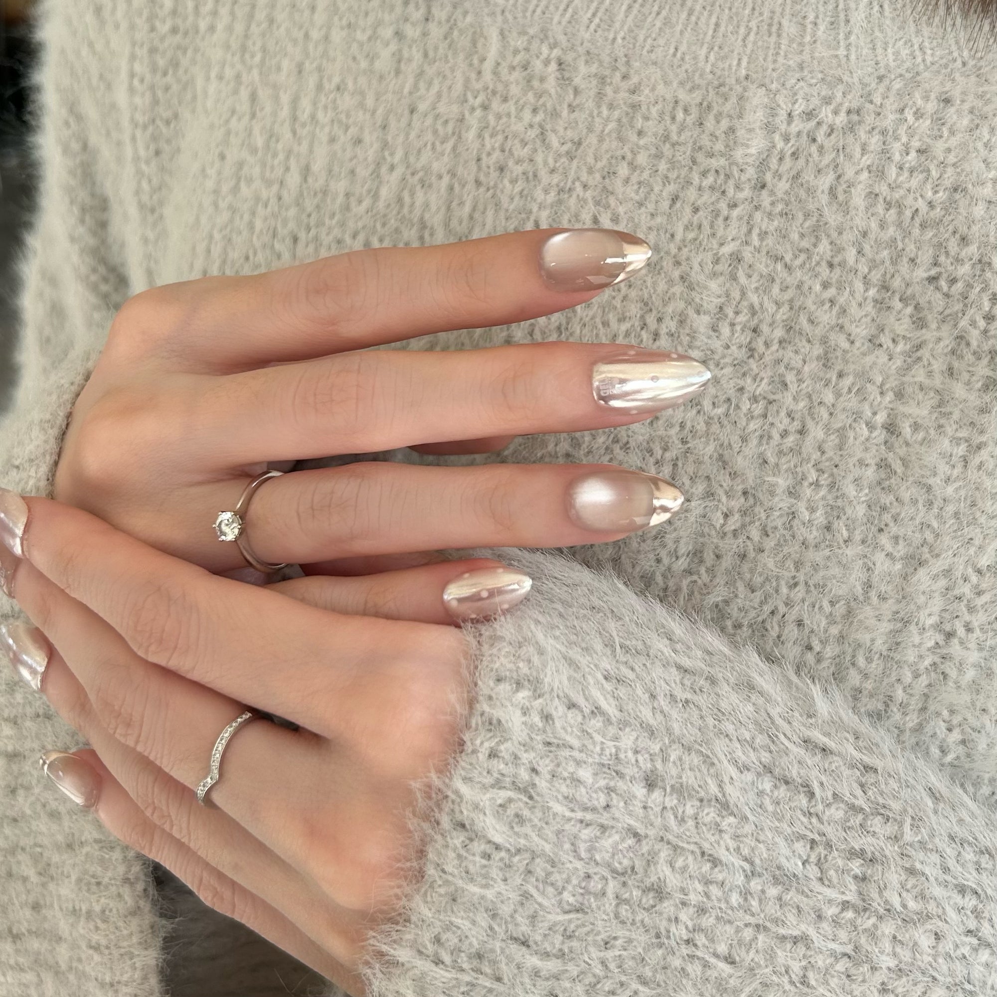 穿戴甲 pink press on nail