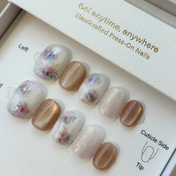 floral press on nails