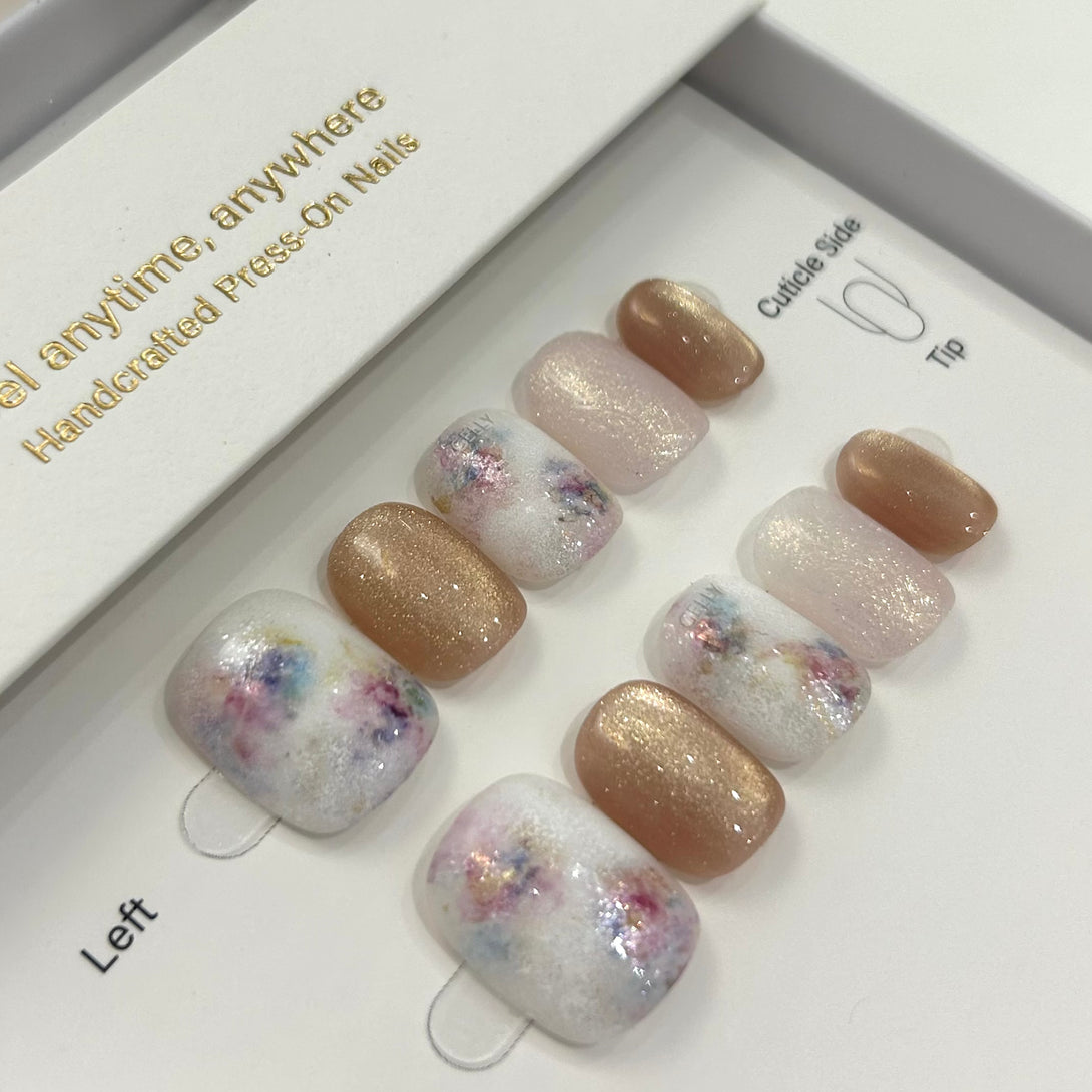 floral press on nails