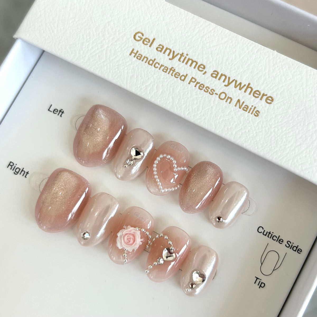 粉紅美甲 pink press on nail