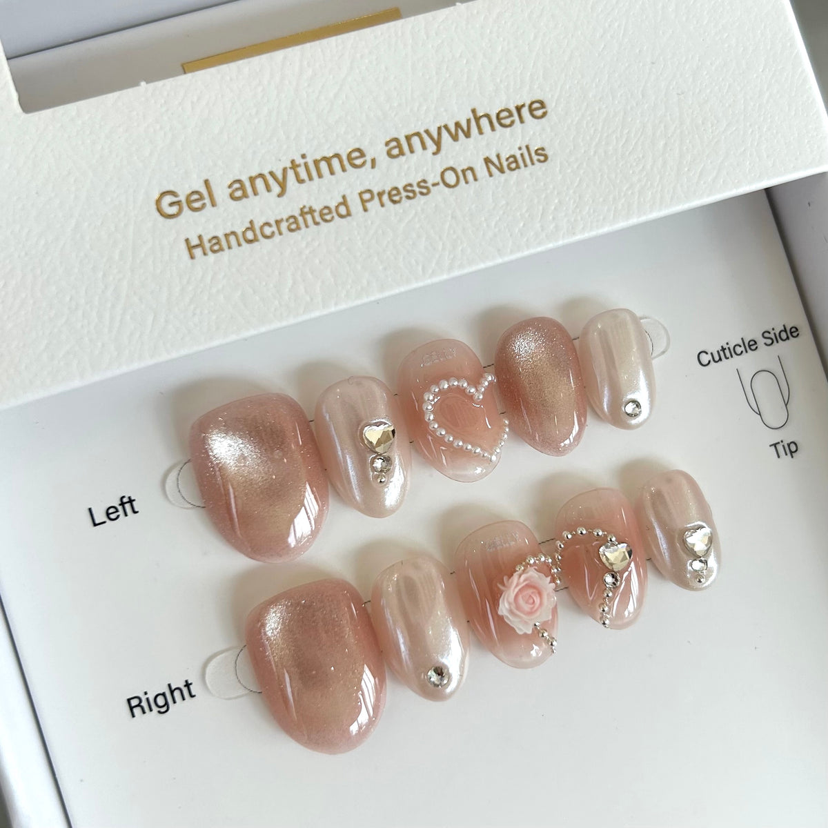 粉紅美甲 pink press on nail