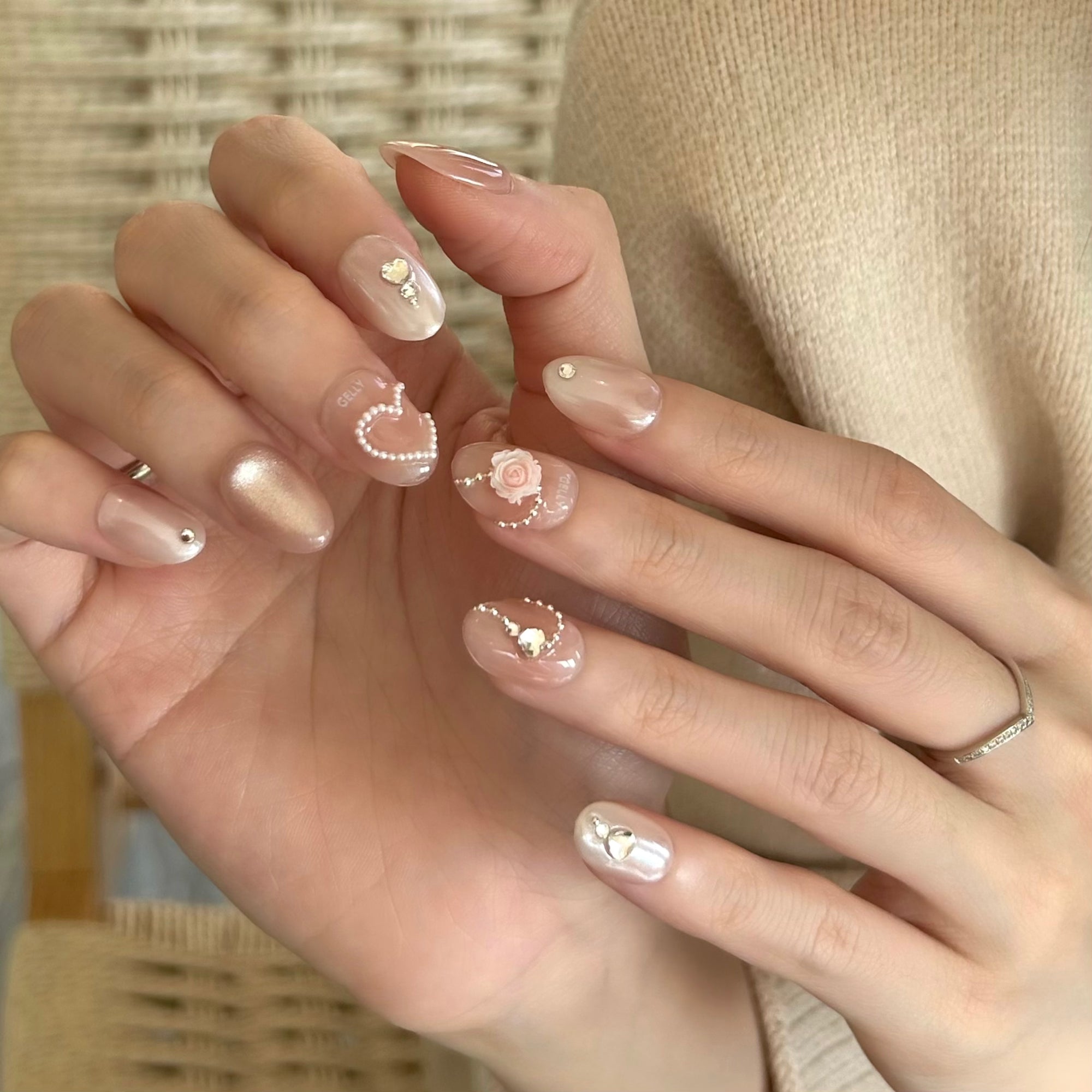 粉紅美甲 pink press on nail