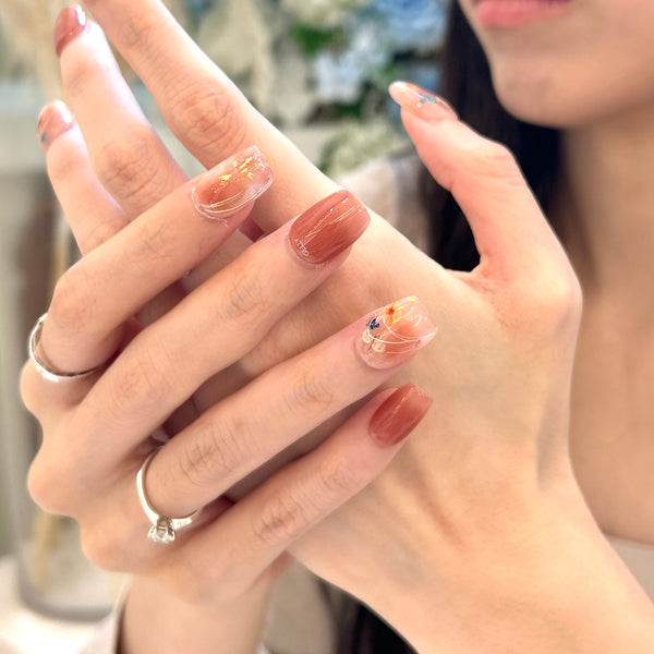 Spring Dried Flower Wreath Press On Nails