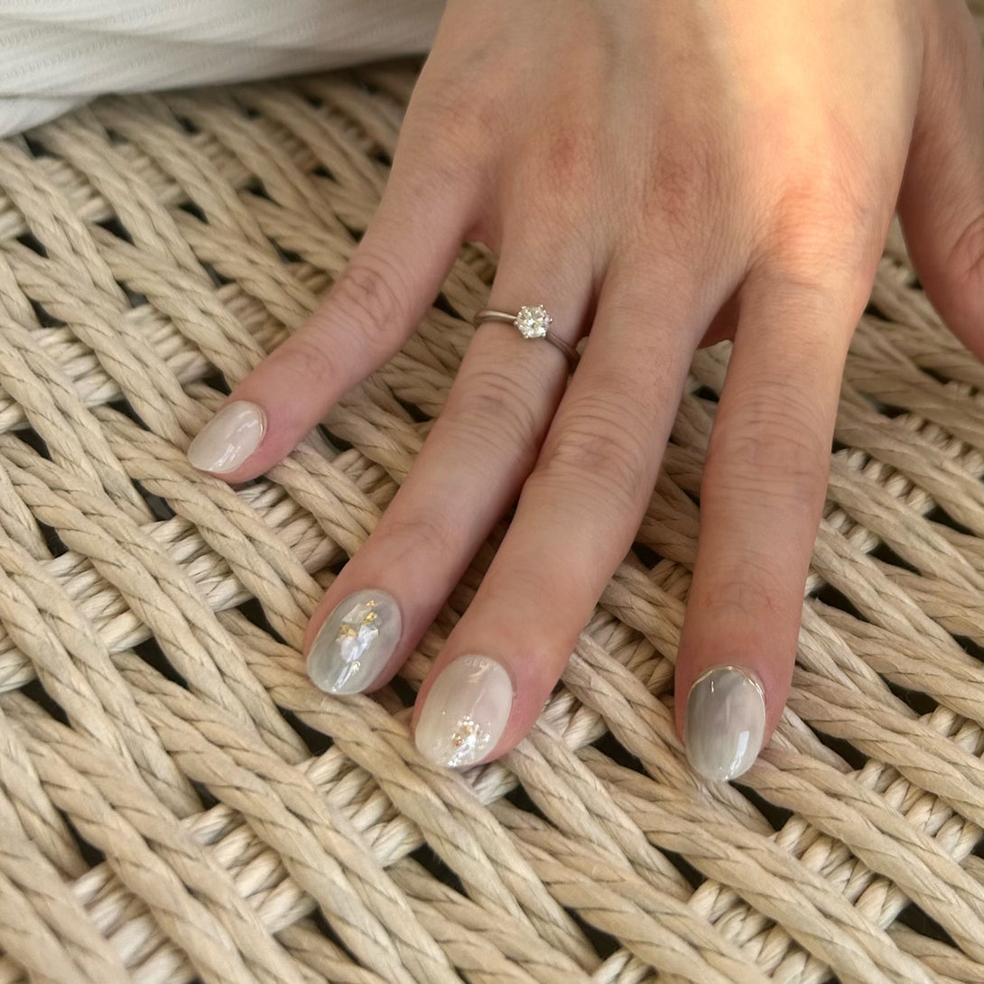 Gray-Blue Press On Nails