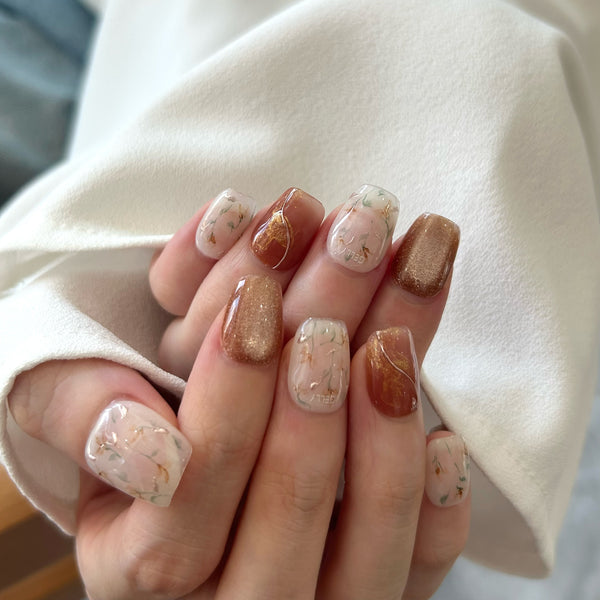 碎花穿戴甲 貓眼穿戴甲