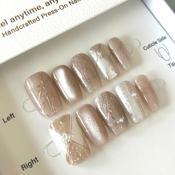 新中式穿戴甲 Chinese style press on nails