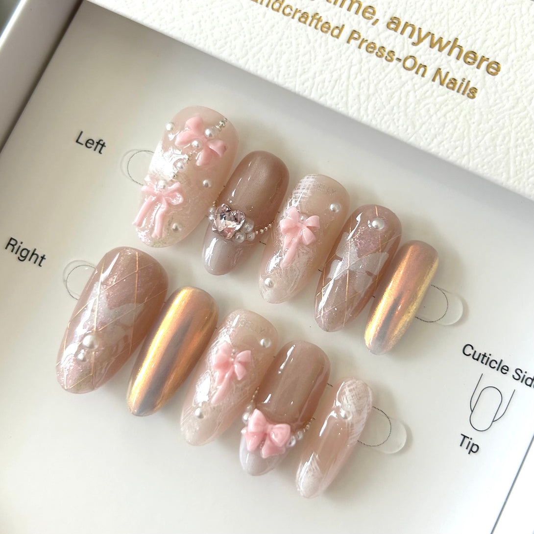 公主風穿戴甲 barbie press on nail