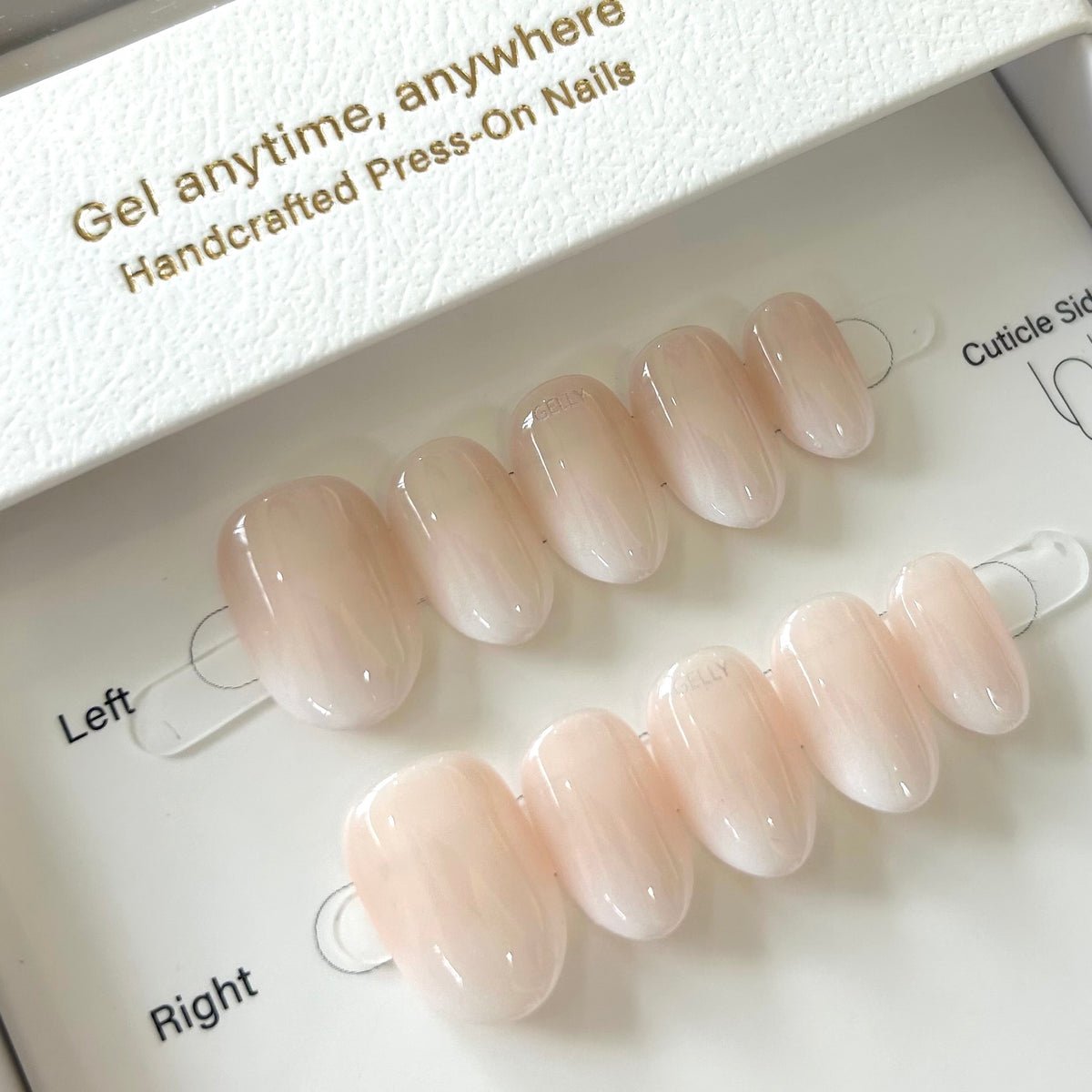 裸粉漸變美甲 Ombre press on nails
