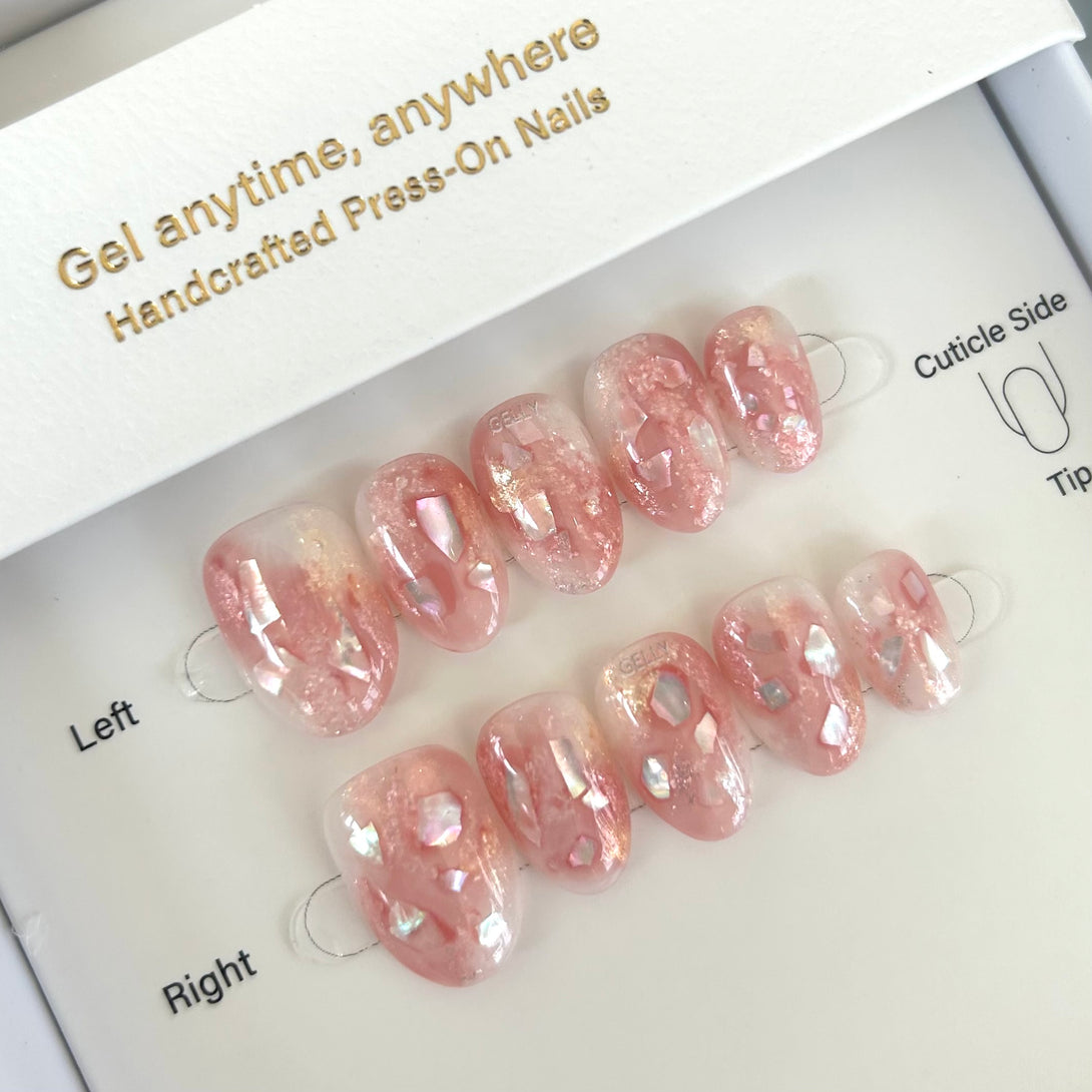 醋酸美甲 marble press on nail