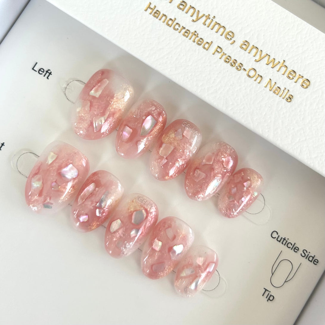 醋酸美甲 marble press on nail