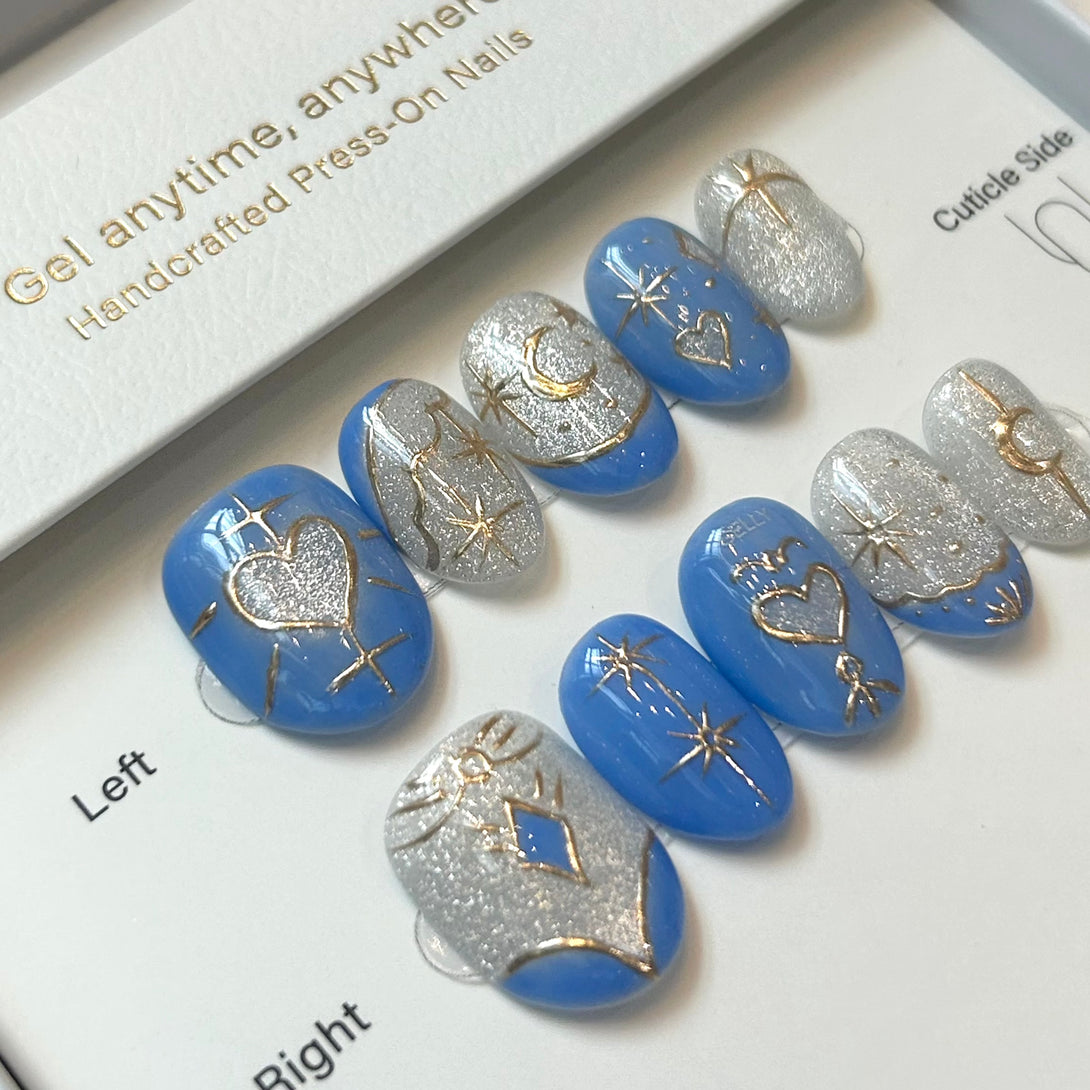 Galaxy Cat Eye press on nail, japanese press on nail