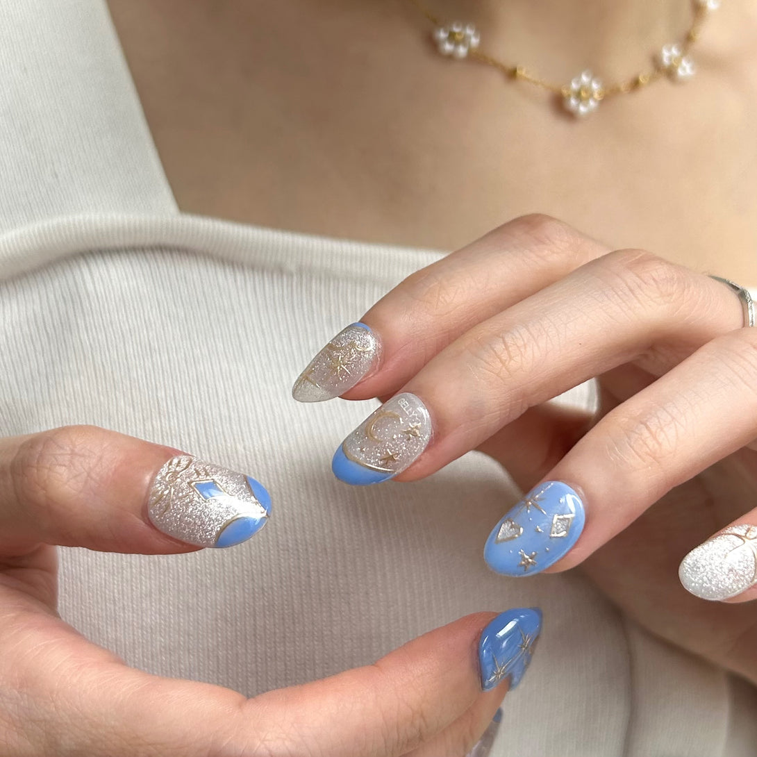 Galaxy Cat Eye press on nail, japanese press on nail