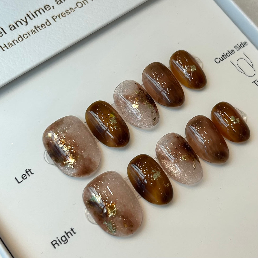 amber press on nail, japanese press on nail