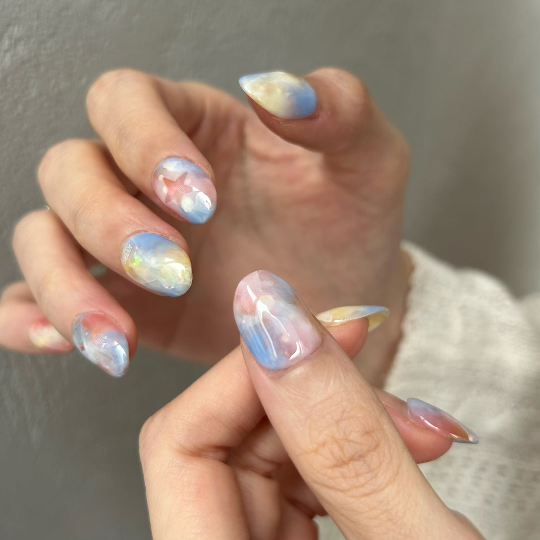 rainbow press on nail, Hollow press on nail