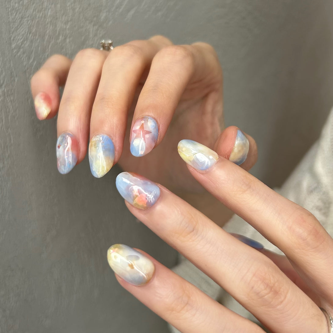 rainbow press on nail, Hollow press on nail