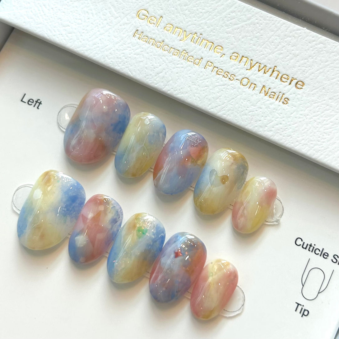 rainbow press on nail, Hollow press on nail