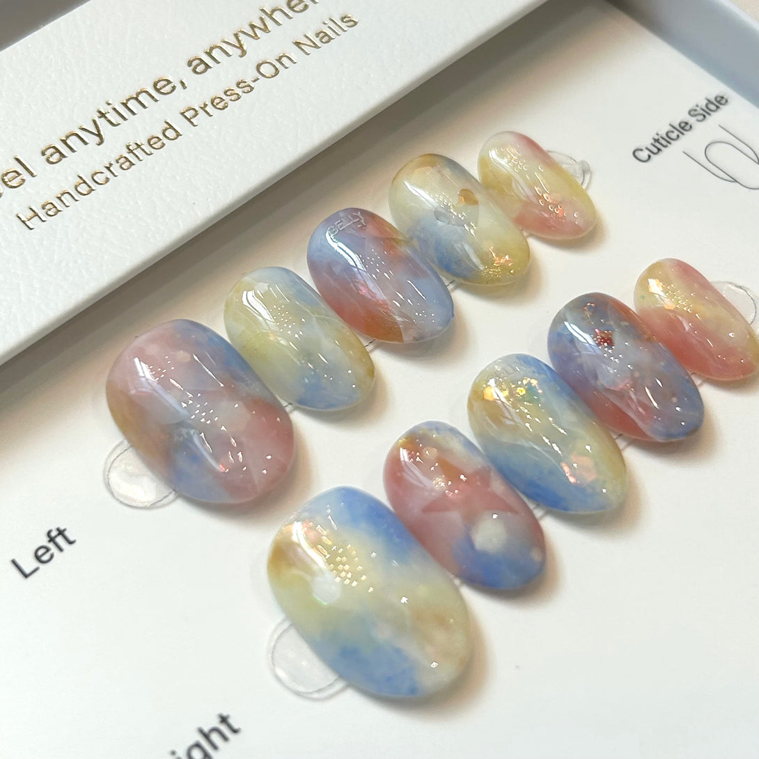 rainbow press on nail, Hollow press on nail