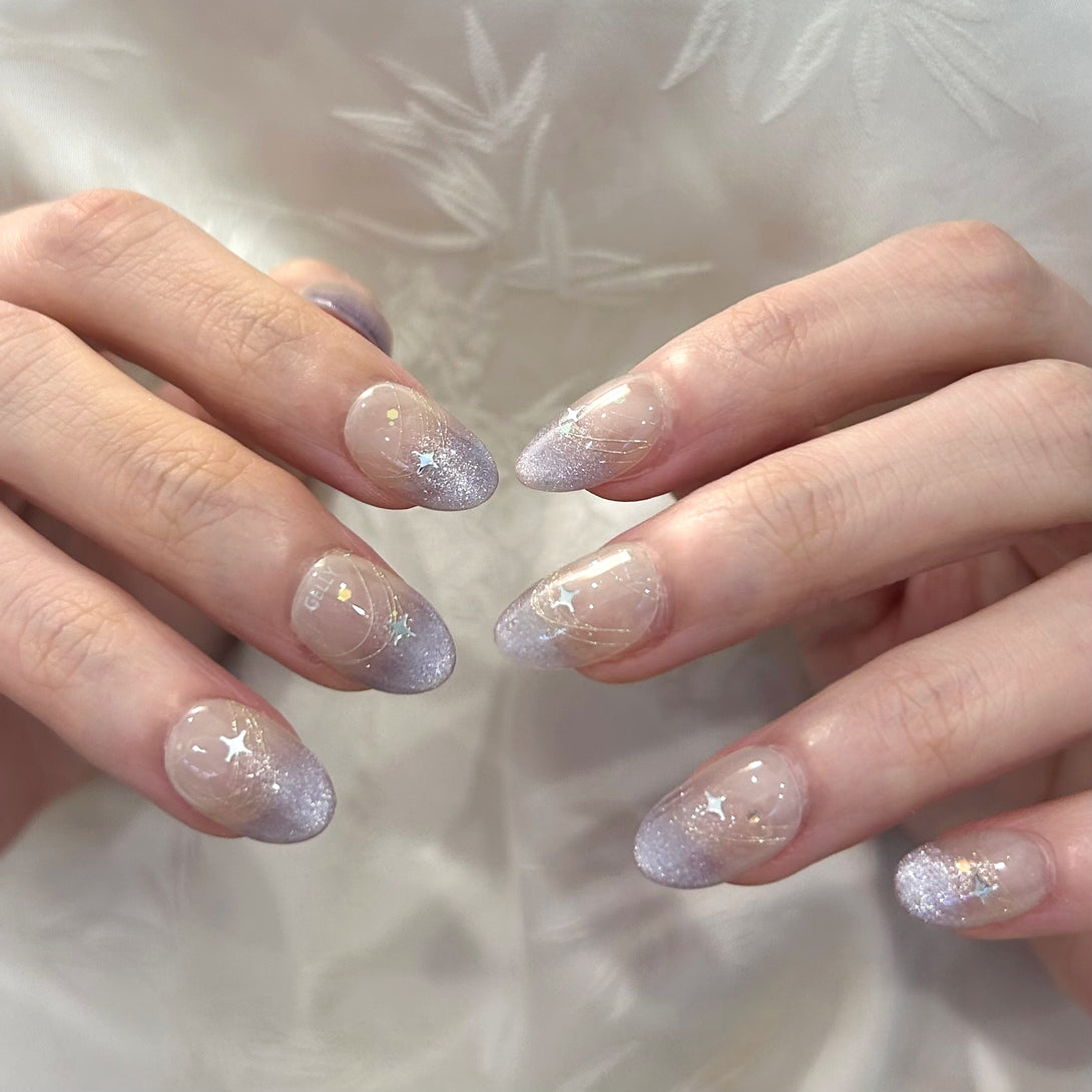 紫色穿戴甲, 香港穿戴甲, 台灣穿戴甲, 日式美甲, 日本穿戴甲, 貓眼, press on nails hong kong, japan press on nail