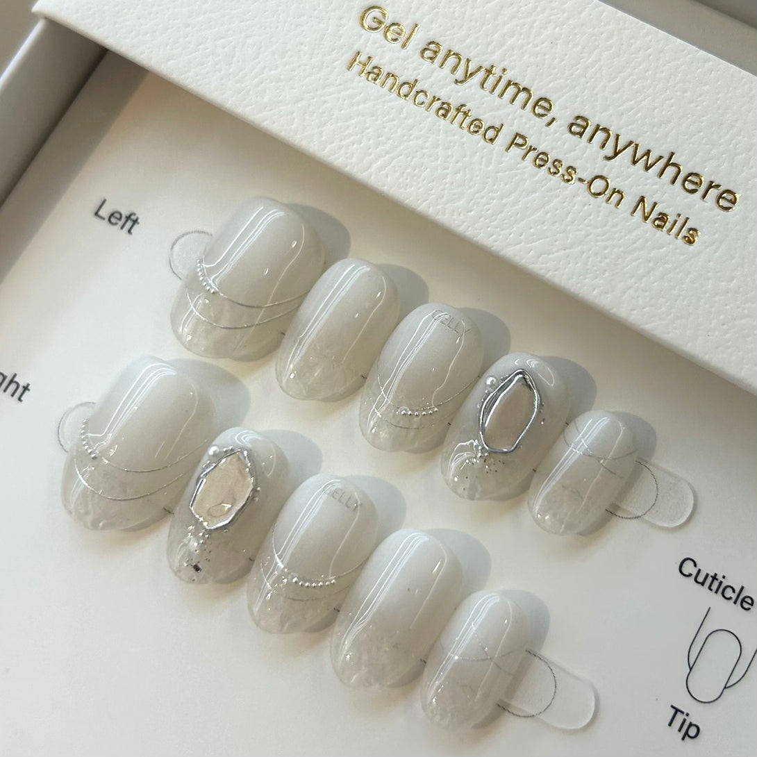 白色穿戴甲, 香港穿戴甲, 日式美甲, 日本穿戴甲, gel甲, press on nails hong kong, press on nails hk