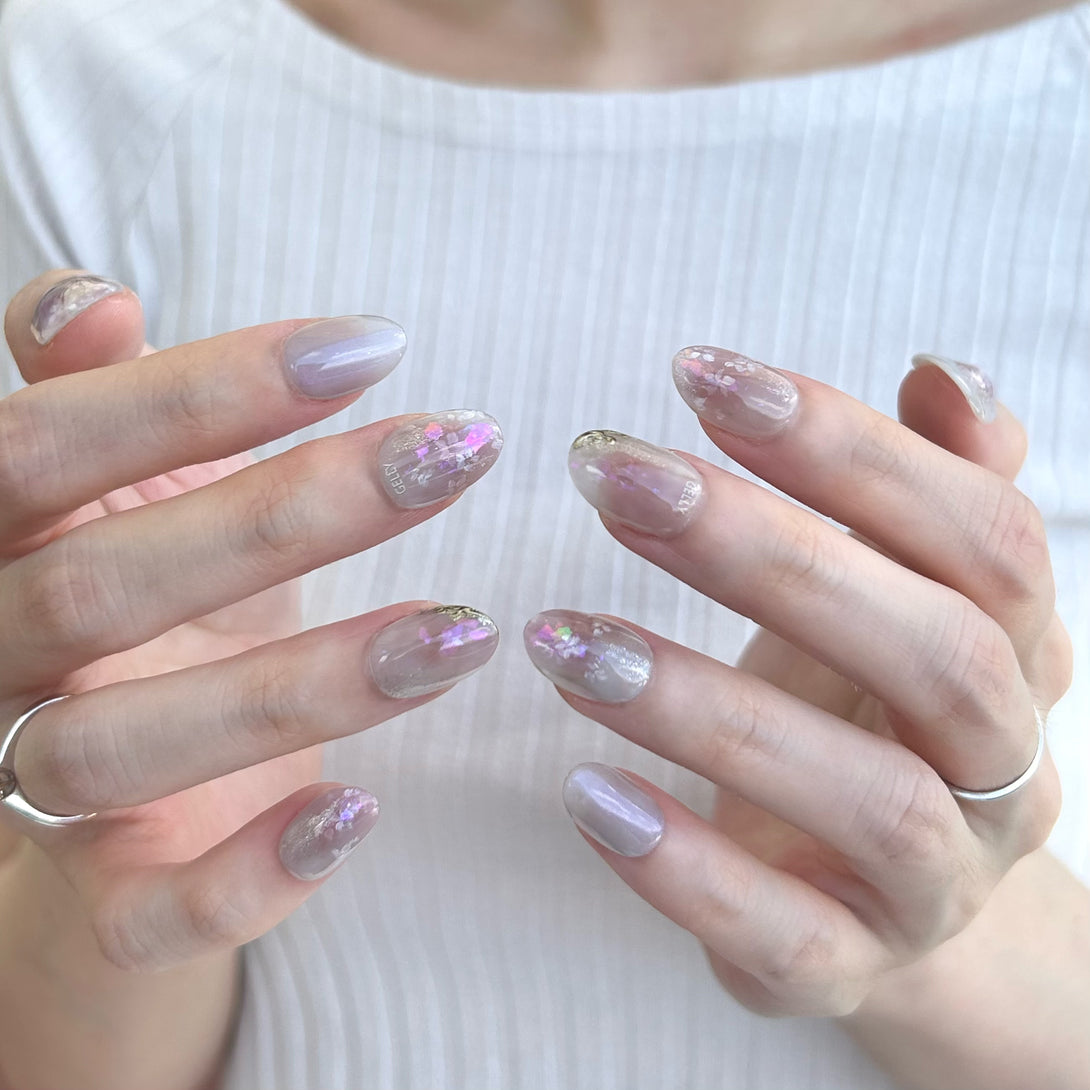 紫色穿戴甲 purple press on nail
