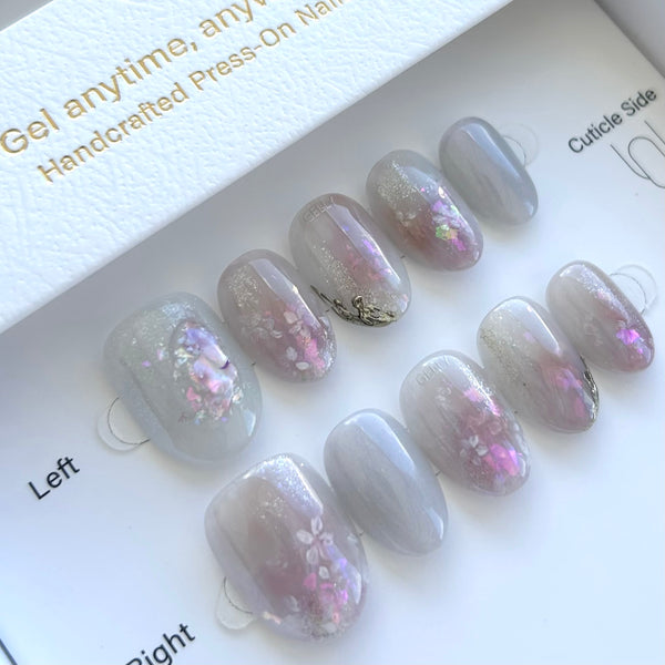 紫色穿戴甲 purple press on nail
