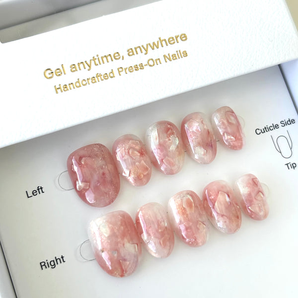 醋酸穿戴甲 marble press on nail