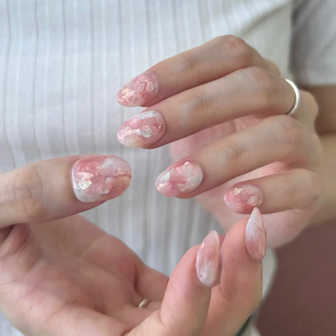醋酸穿戴甲 marble press on nail