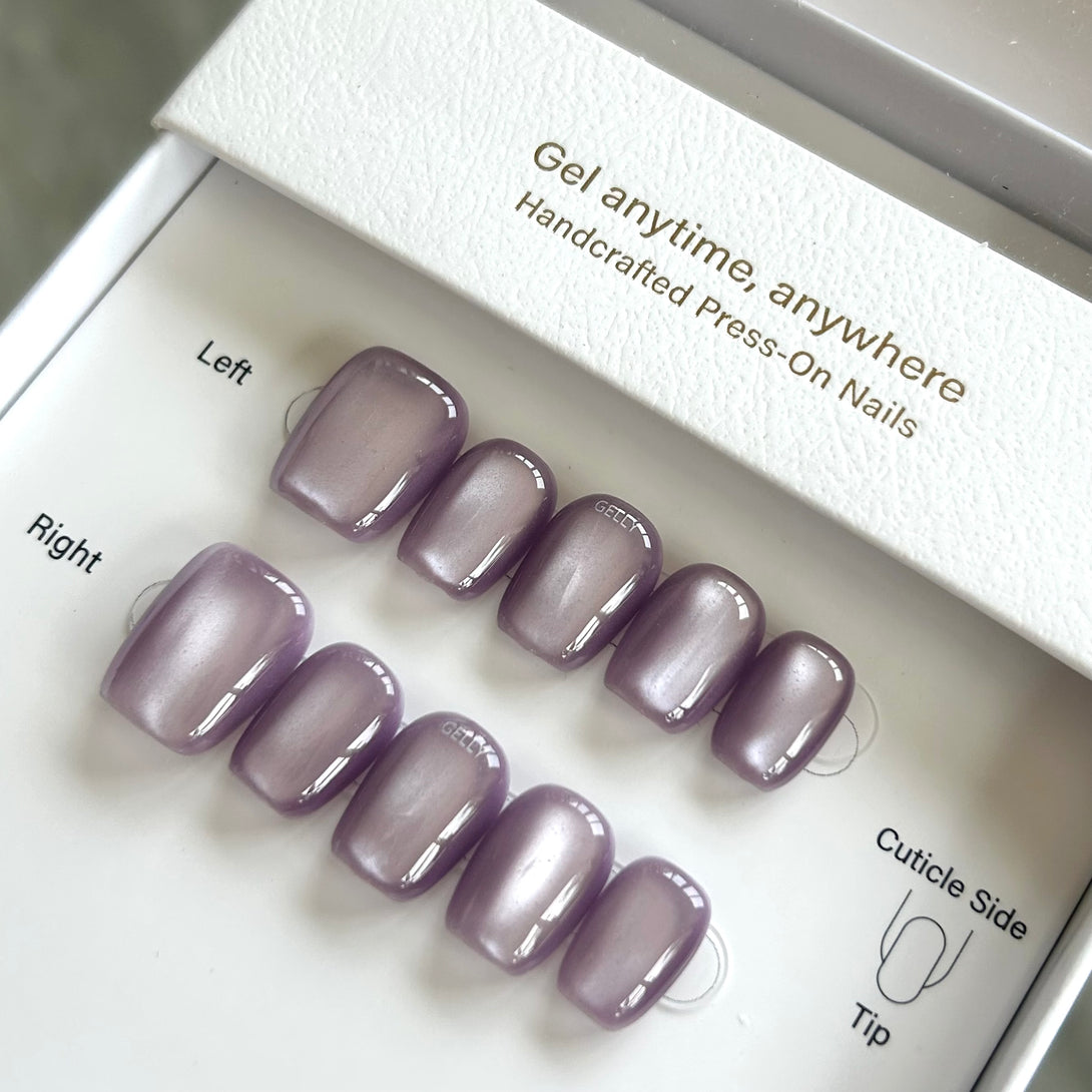 Purple cat eye press on nail 紫色貓眼穿戴甲