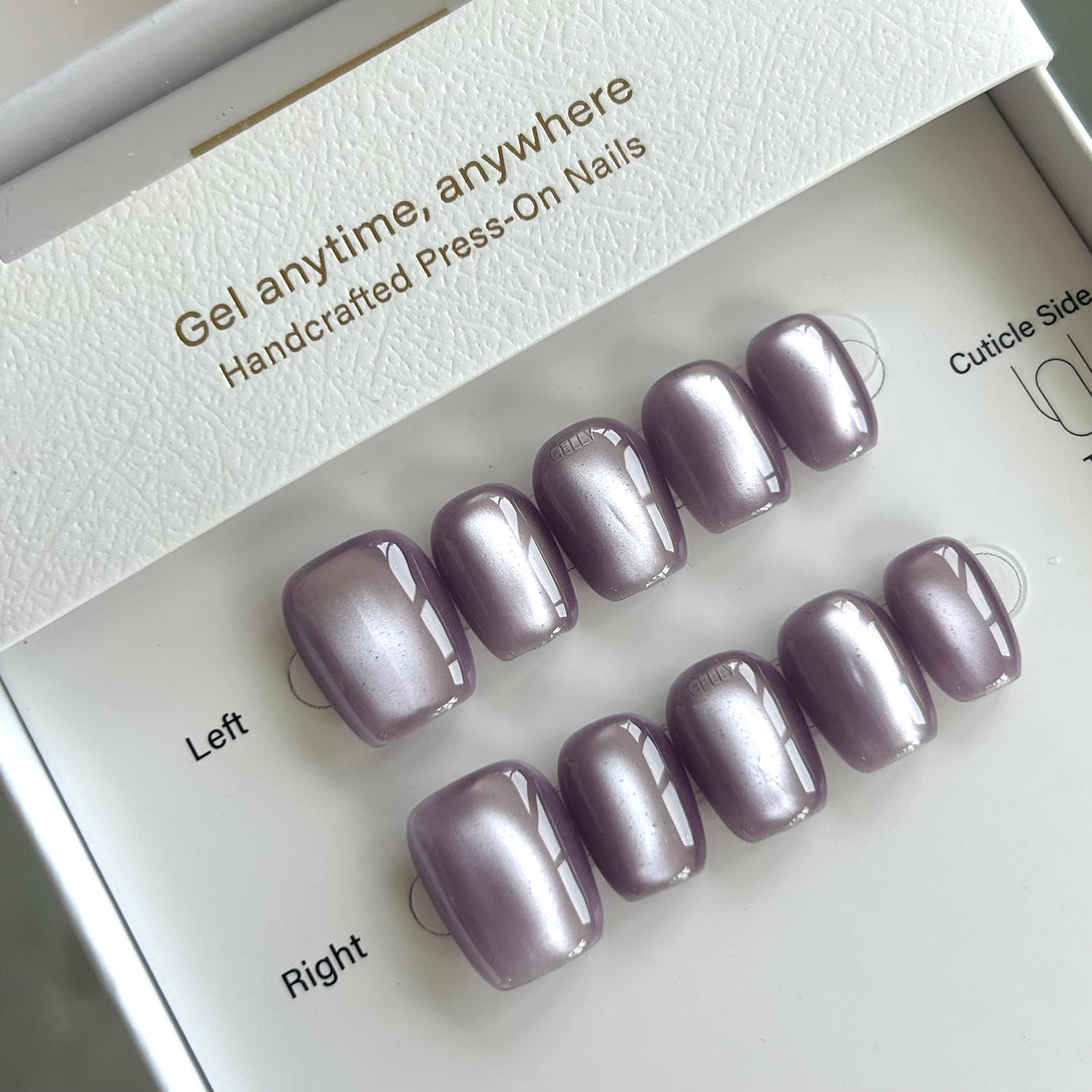 Purple cat eye press on nail 紫色貓眼穿戴甲