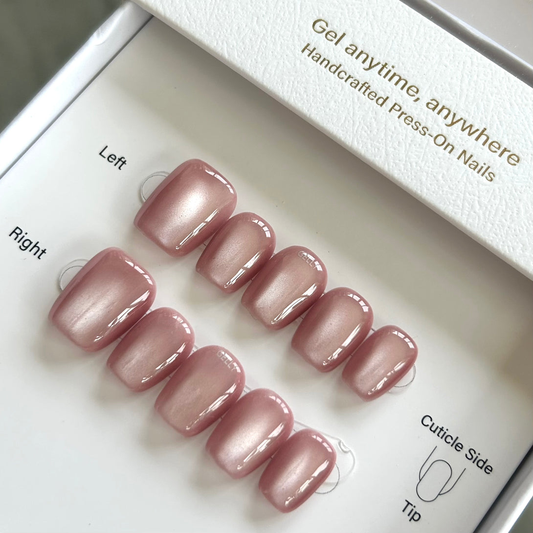 Rose pink cat eye press on nail 玫瑰粉紅貓眼穿戴甲