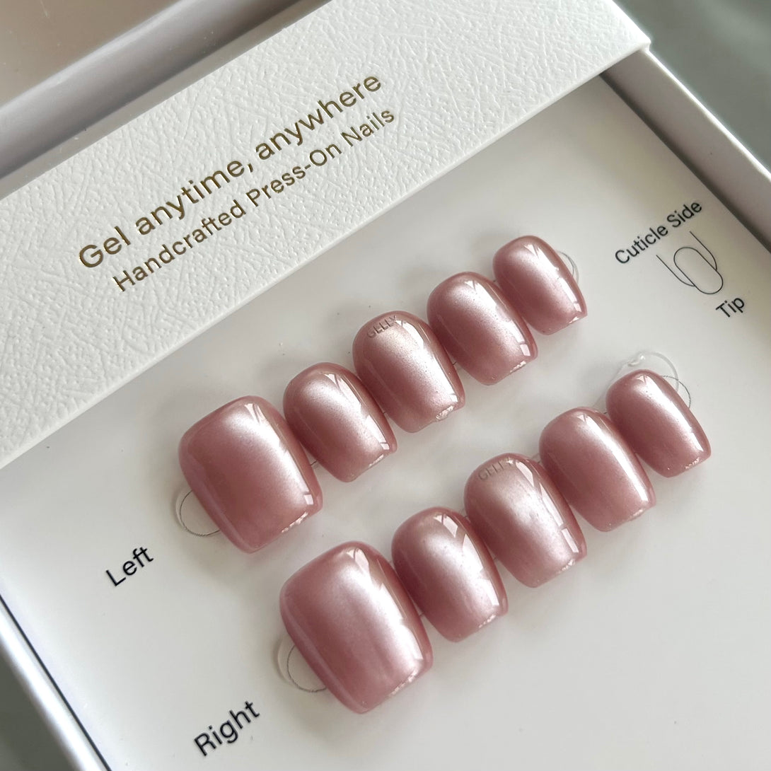 Rose pink cat eye press on nail 玫瑰粉紅貓眼穿戴甲